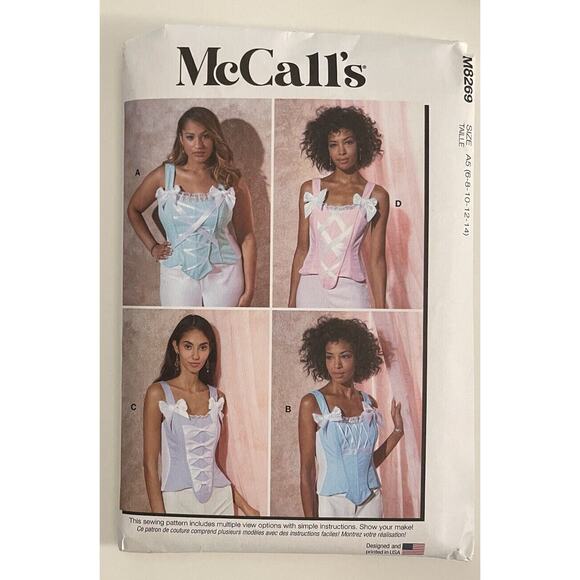 McCall's Sewing Pattern Corsets 4 Variations Misses Sizes 6-14 NEW/UNCUT M8269 - Picture 1 of 4